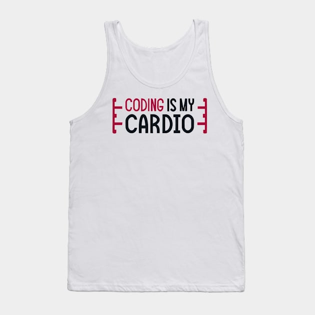 Coding Is My Cardio | Coding Fitness Humor Tank Top by Indigo Lake